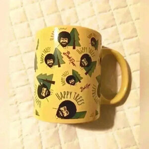 Bob Ross nostalgic coffee cup